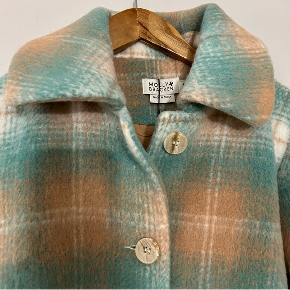 NWT Molly Bracken Button Front Plaid Jacket Shacket - Picture 3 of 8
